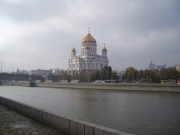 Православные обои - храм Христа Спасителя из-за Москвы-реки